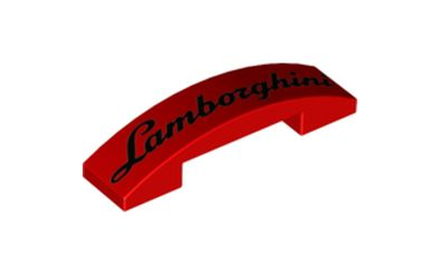 ! Б/У - Slope, Curved 4 x 1 x 2/3 Double with Lamborghini Pattern, Red (93273pb130 / 6302569) - Б/У
