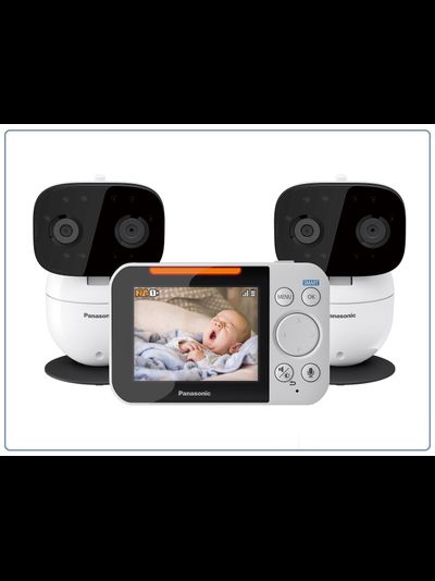 Видеоняня Panasonic KX-HN3001-X2. В комплекте монитор 3,5" и две поворотных видеокамеры, VGA