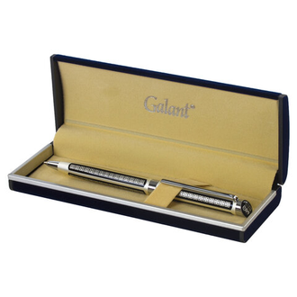 Ручка подарочная шариковая GALANT "Olympic Silver", корпус серебристый с черным, хромированные детали, пишущий узел 0,7 мм, синяя, 140613