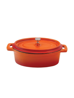 Кастрюля для подачи 17 Х 11 см с крышкой, эмаль чугун