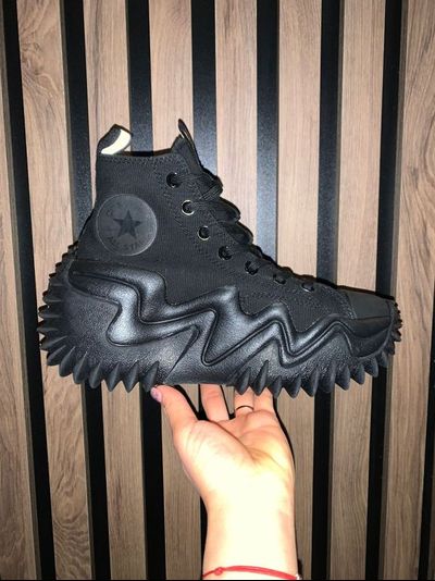 Кеды Converse Run Star Motion (Конверс Ран Стар Моушен) Hi Top Total Black черные высокие