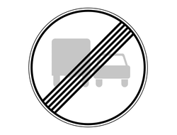Знак дорожный 3.23 Конец запрещения обгона грузовым автомобилям