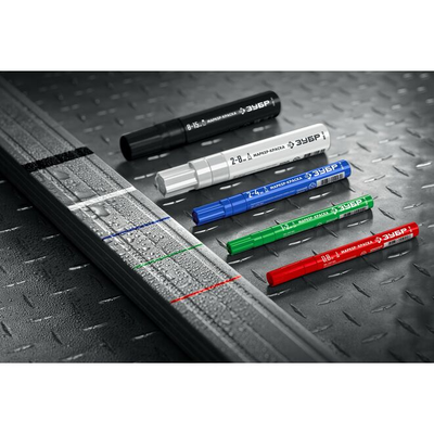 Маркер-краска ЗУБР Профессионал МК-200 круглый наконечник, 1-2 мм, белый 06326-8