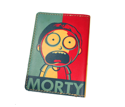 Обложка на автодокументы с принтом "Рик и Морти"