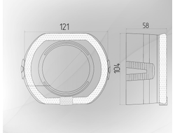 Бленда (маска) для линз №24 2.5 дюйма, F-Style с кольцом CREE (белый) 2 режима, 1шт