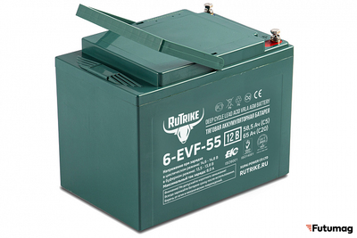 Тяговый аккумулятор RuTrike 6-EVF-55 (12V55A/H C3)
