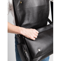 Кожаная мужская сумка Toara black (арт. 5058-61)