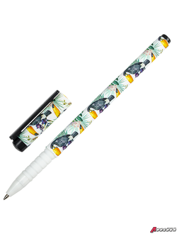 Ручка шариковая BRAUBERG SOFT TOUCH GRIP «TOUCAN», СИНЯЯ, мягкое покрытие, узел 0,7 мм. 143720