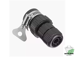 Соединитель шланга с хомутом 3/4 см безрезьбовым краном