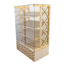 Витрина с каркасом из дерева и ЛДСП для пекарни