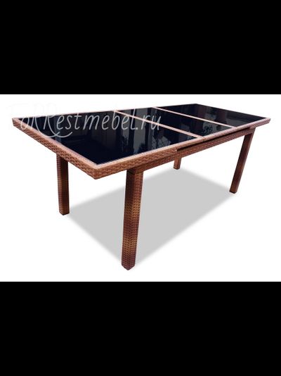 Плетеный стол MYKONOS раздвижной 210 см "тик"