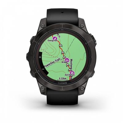 Умные часы Garmin Fenix 7 Pro Sapphire Solar титановый серый DLC с черным ремешком