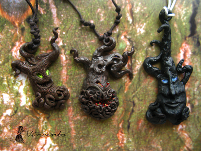 "Дух Старого Леса" - необычный кулон ручной работы