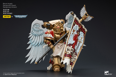 Знаменосец Сангвинарной гвардии Кровавых Ангелов (Warhammer 40k) - КОЛЛЕКЦИОННАЯ ФИГУРКА 1/18 Blood Angels Sanguinary Guard Sanguinary Ancient (JT6199) - JOYTOY