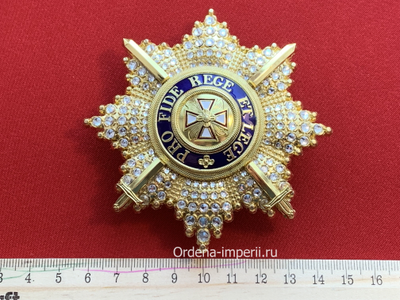 Звезда ордена Белого Орла со стразами и мечами, копия LUX! Лот № 31.