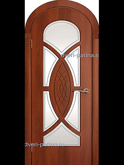 Арочная дверь Омега со стеклом