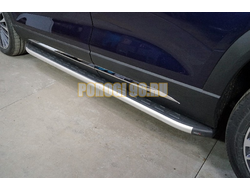 Пороги алюминиевые с пластиковой накладкой 1920 мм ТСС для Jetour X90 Plus 2WD 2023-