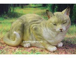 КОШКА спящая 21*34см   0,9кг  полистоун Россия  1088//012479