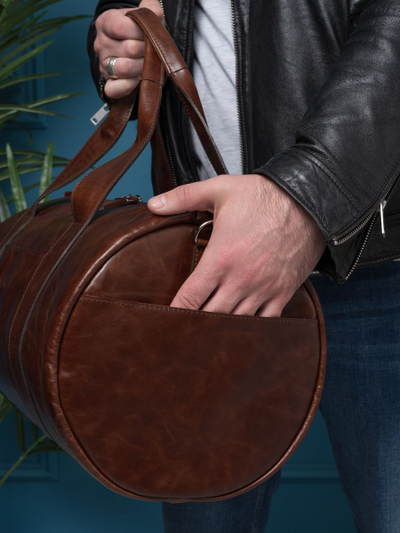 Кожаная дорожная сумка Faenza Premium brown (арт. 
4033-02)