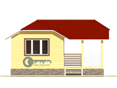 Б-13  ГАБАРИТНЫЕ РАЗМЕРЫ: (7Х5.5М) 1 ЭТАЖ, ОБЩАЯ ПЛОЩАДЬ: 34М²