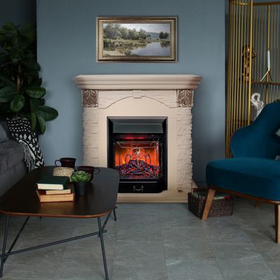 Электрокамин Dublin Lux WT с очагом Majestic