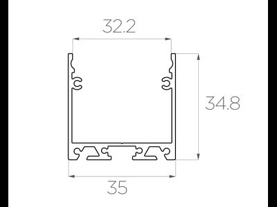 Алюминиевый профиль 4L-3535-2.5m-S ANOD+OPAL