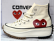 Кеды Converse на платформе с сердцем белые