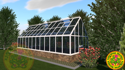 Теплица из стекла Уэльс 9000 на 35000