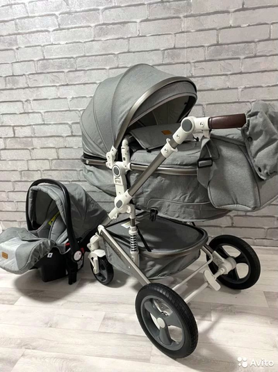 Детская коляска 3 в 1 Luxmom 518 Серый