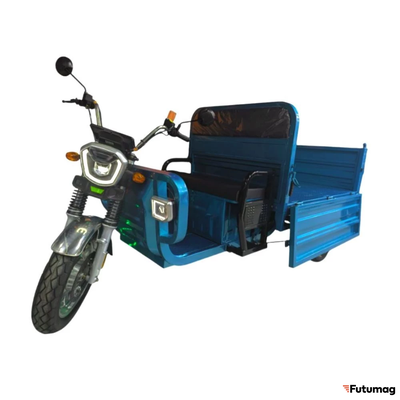 Грузовой электротрицикл Тендер Гидравлика 60V 3000W синий