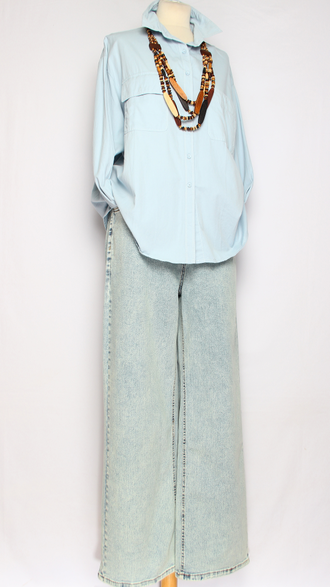 Джинсы "ТРУБЫ РЕЗИНКА" 21037 св.голубые р.31,33,34