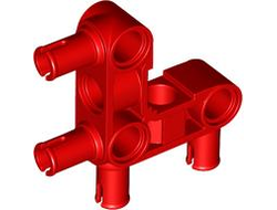 Technic, Pin Connector Perpendicular 3 x 3 Bent with 4 Pins, Red (55615 / 6390258)
