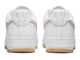 Настоящие кроссовки Nike Air Force 1 07 Retro Color DM0576-101 белые с розовым логотипом
