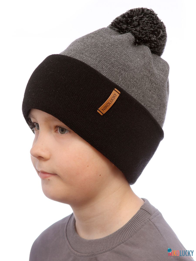 Шапка  22101-02, цвет черный,темно-серый р. 58