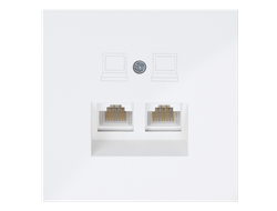 Розетка RJ45 2-я, цвет белый глянцевый - Jasmart FD - FD6106W