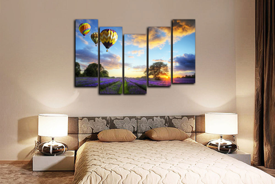 Модульная картина "Закат в полете"