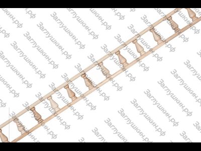 Балюстрада прямая из ясеня. Балясина 40 мм. Высота изделия 56 мм.