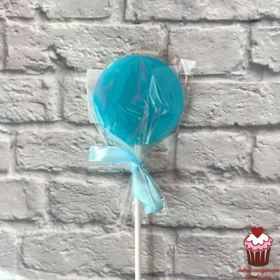 Леденец на палочке Круг Голубой 5см