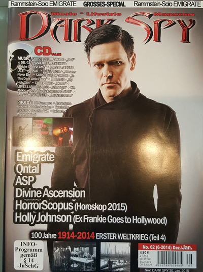 DARK SPY Magazine № 62 Emigrate, Rammstein, Qntal Cover ИНОСТРАННЫЕ МУЗЫКАЛЬНЫЕ ЖУРНАЛЫ