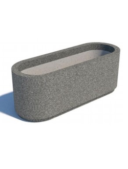 Уличное кашпо для цветов из архитектурного бетона № 28 (серый)