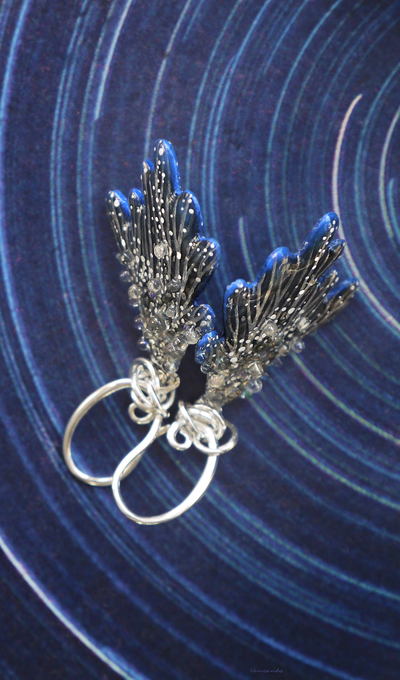 Серьги-крылья "Дитя звёздного моря", волшебное украшение-талисман