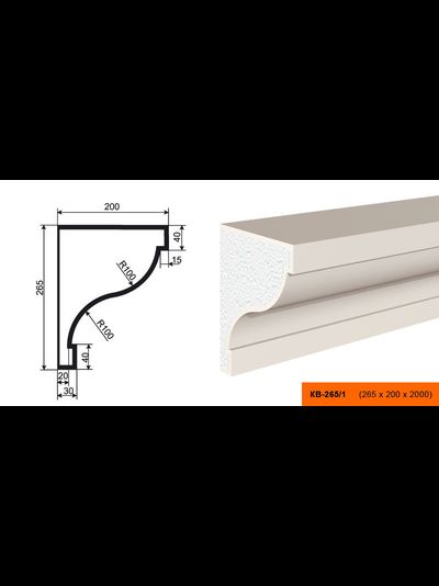 Фасадный карниз из пенополистирола с покрытием LEPNINAPLAST (Лепнинапласт) КВ-265/1