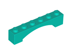 Arch 1 x 6 Raised Arch, Dark Turquoise (92950 / 6290541)