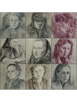 "Портрет женщины" бумага карандаш 1943 год