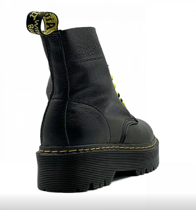 Dr. Martens Jadon с мехом на высокой подошве (Черные)