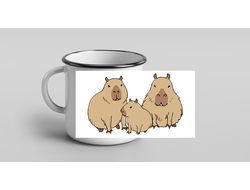 Кружка металлическая эмалированная Капибара, Kapibara-san №20