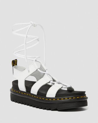 Dr. Martens NARTILLA WOMEN'S LEATHER GLADIATOR SANDALS белые