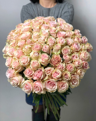 101 розовая роза 50-60 см