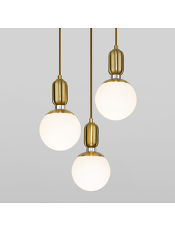 Подвесной светильник со стеклянными плафонами Eurosvet 50151/3 латунь