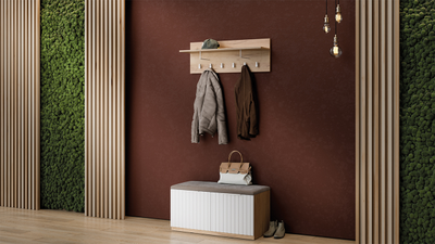 Композиция Прихожей ХИЛТОН Дуб Крафт золотой/Белый матовый